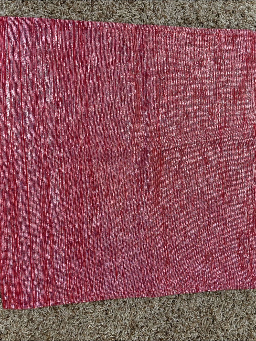 8 Shimmery Textured Red Holiday Napkins